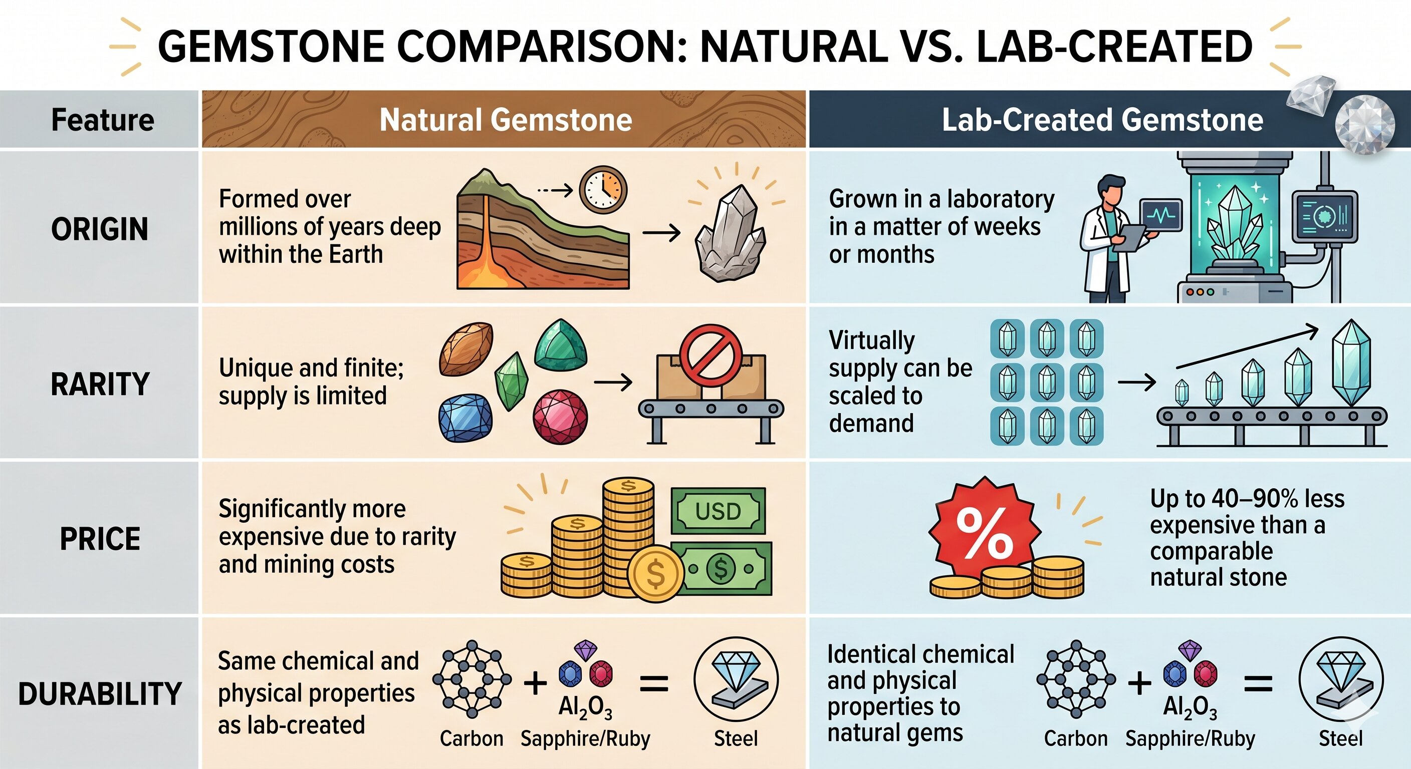 gemstone comparison